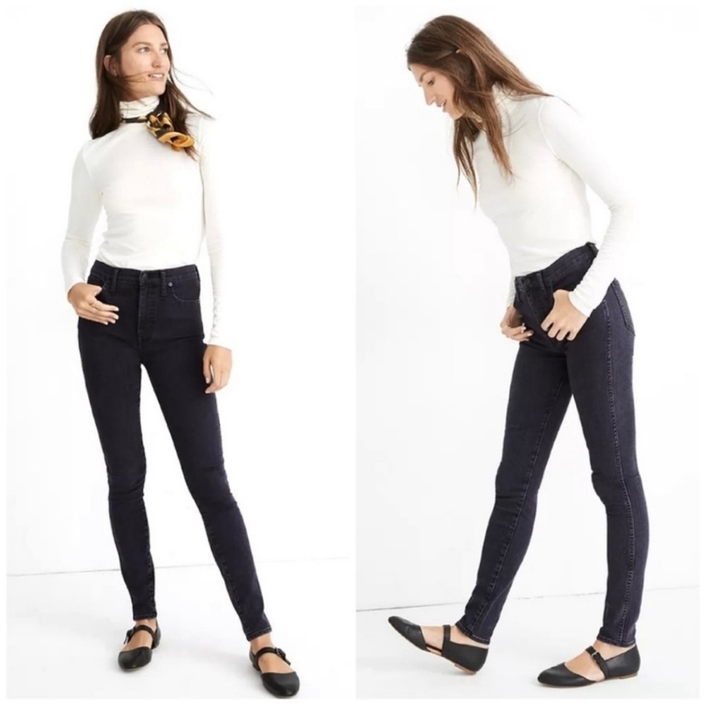 Madewell 10” High Rise Skinny Casual Black Denim Jeans Size 29